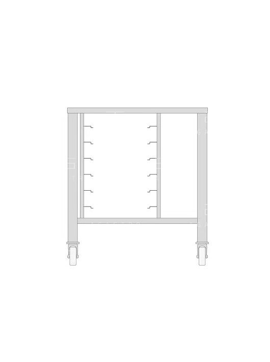 Kombi sütő állvány - kerekes - 3x + 4x GN 1/1